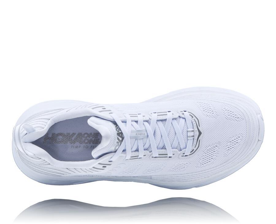 Hoka One One Mens Running Shoes - Bondi 6 - White - KTXN42630